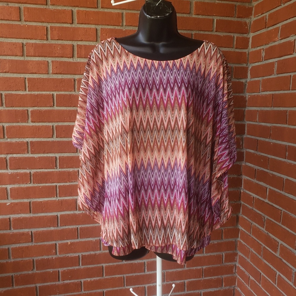 Jennifer Lopez Plus Size Chevron Print Blouse